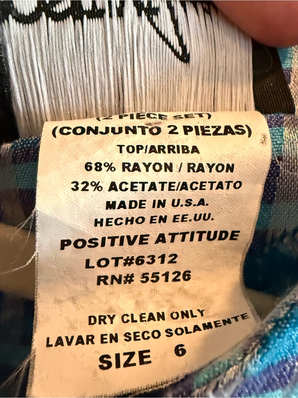 Vintage Positive Attitude Blue Plaid Y2K Blouse - Picture 6 of 6